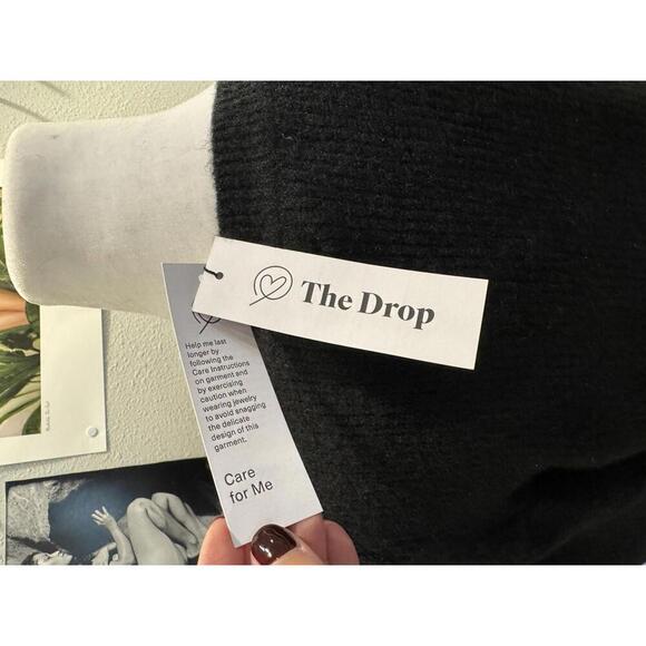 The Drop Black Women's Crew Neck Puff Sleeve Sweater- Sz S NWT - Picture 4 of 5